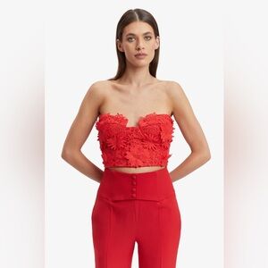 Brias Lace Bustier In Fire Red
